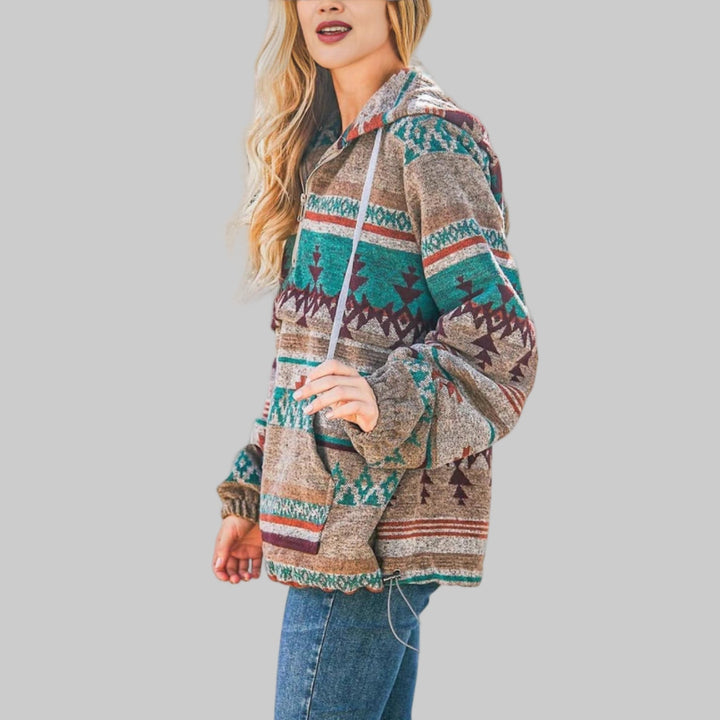 Grace & Jess | Comfy Oversized Zip Up Long Sleeve Hoodie Sweatshirt