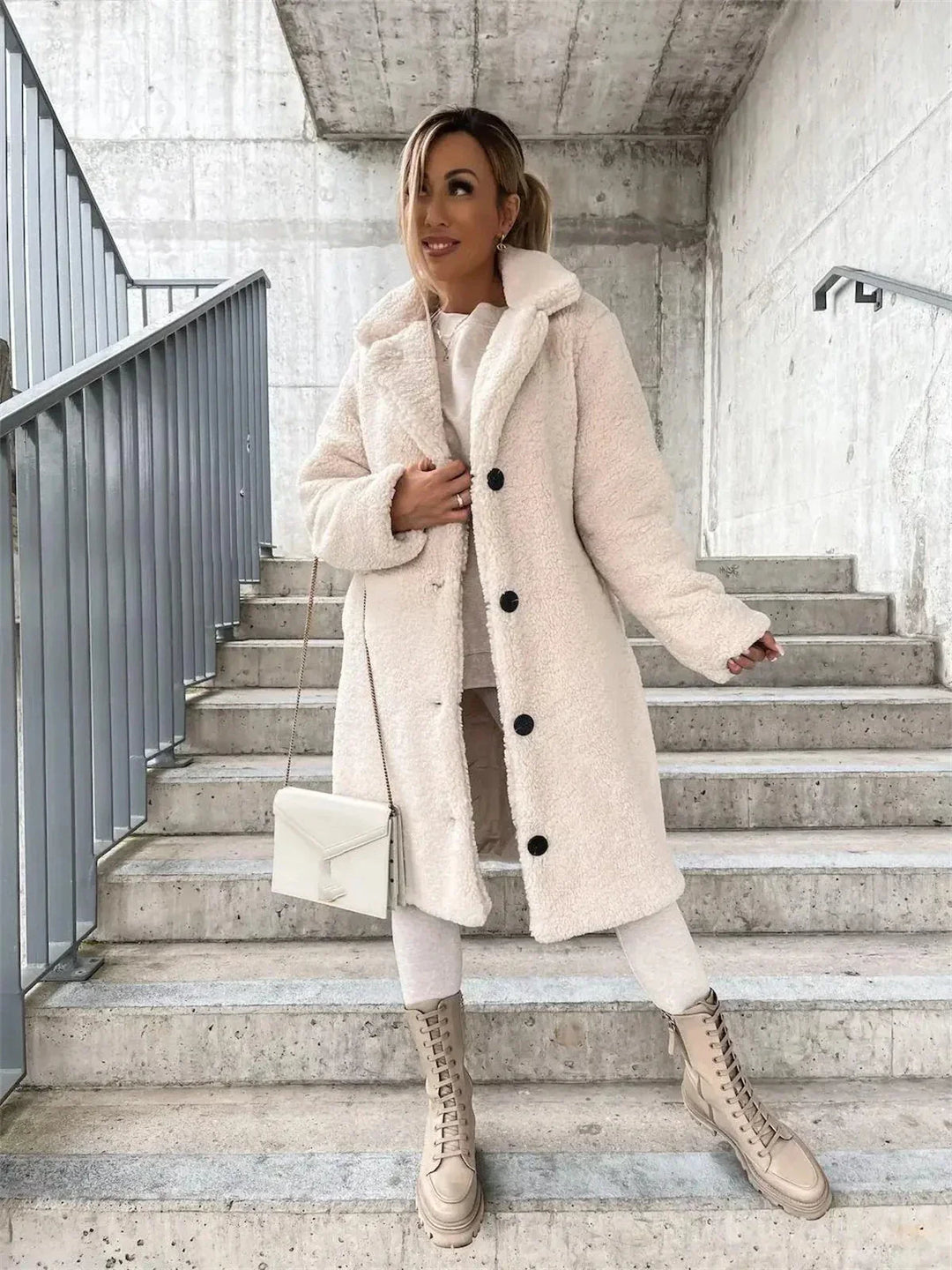 Grace & Jess | Plush Button Coat