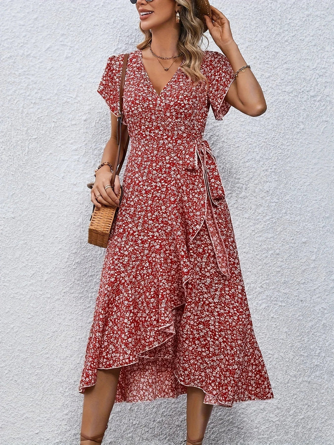 Grace & Jess | Floral Mini Wrap Dress