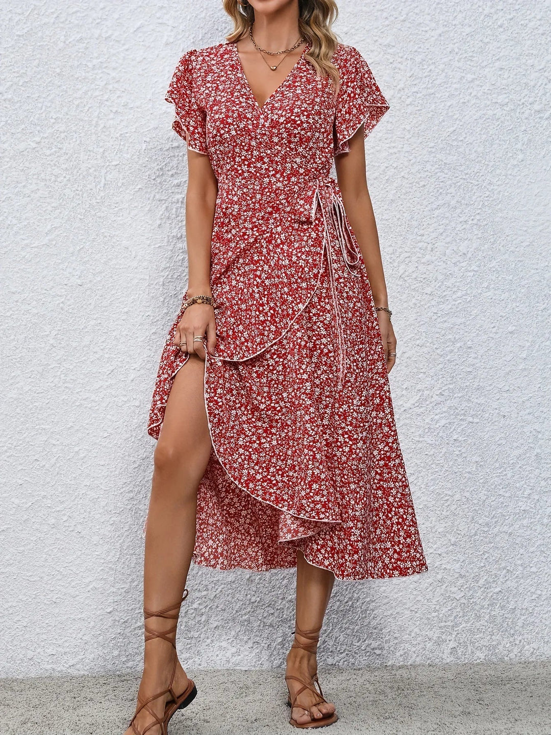 Grace & Jess | Floral Mini Wrap Dress