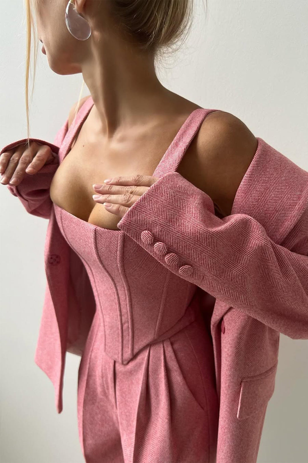 Grace & Jess | Three-piece set with double-breasted blazer