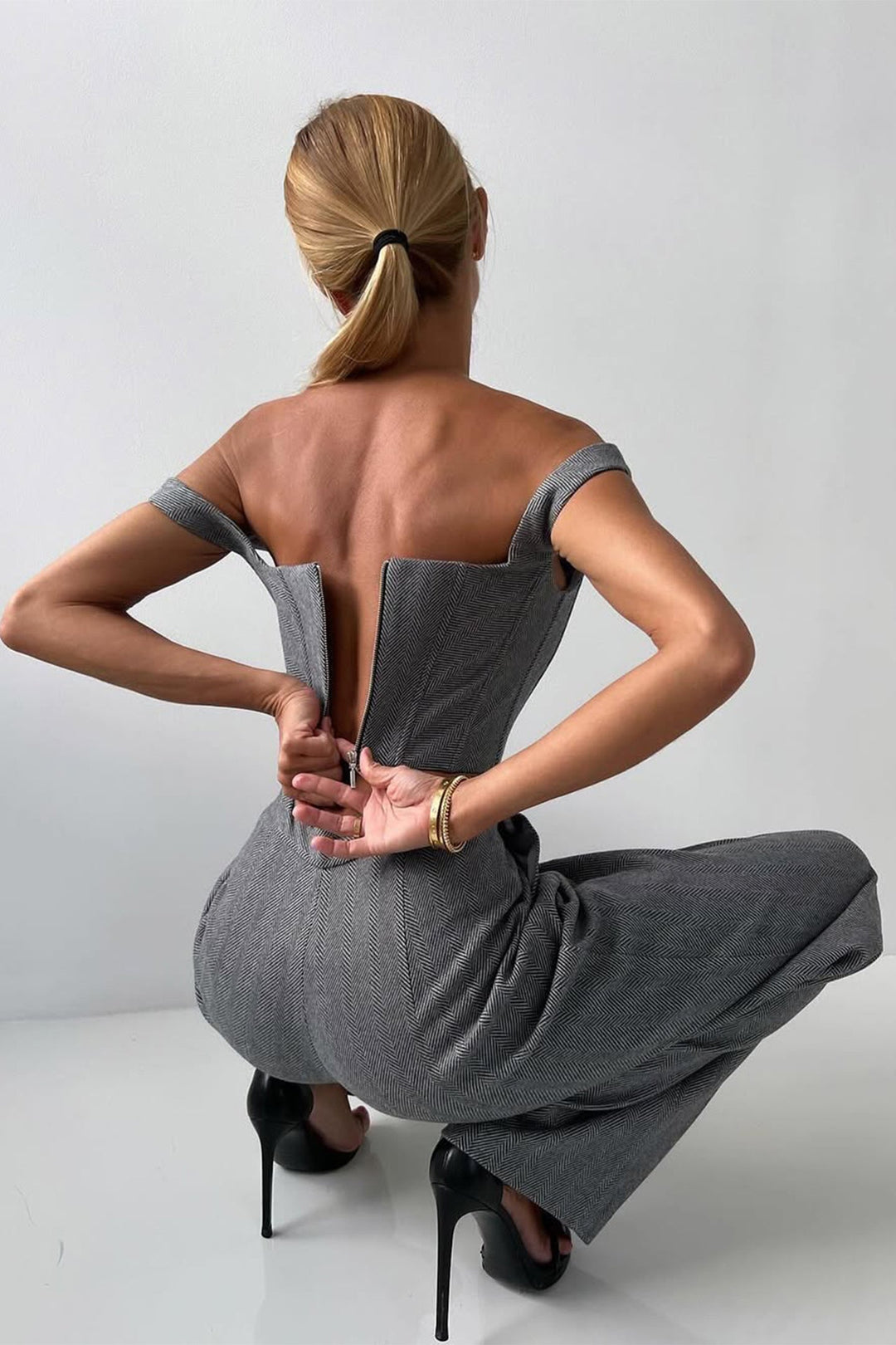 Grace & Jess | Three-piece set with double-breasted blazer