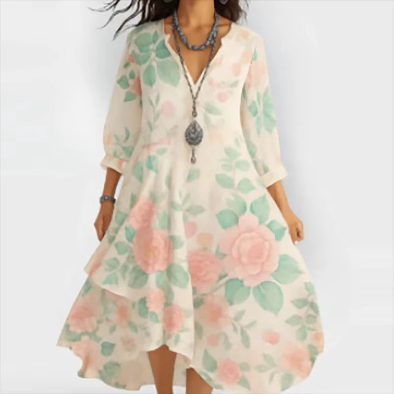 Grace & Jess | Elegant Floral Midi Dress