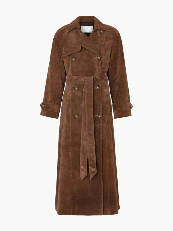 Grace & Jess | Classic Suede Trench Coat.