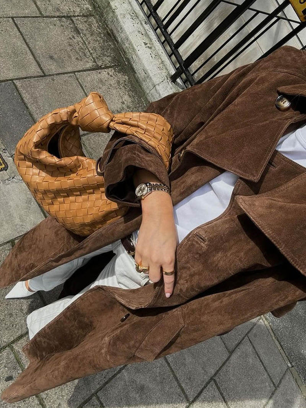 Grace & Jess | Classic Suede Trench Coat.