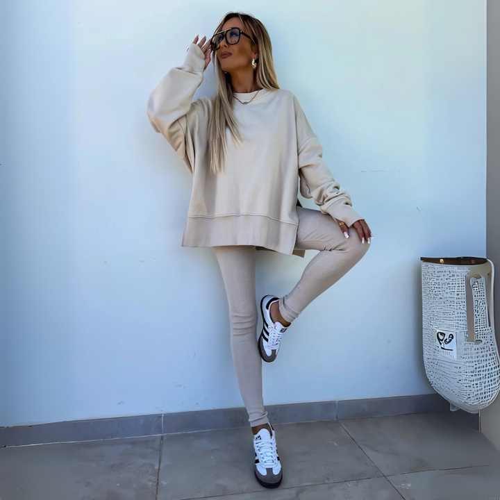 Grace & Jess | Casual Long Sleeve Sweatshirt and Pants Set