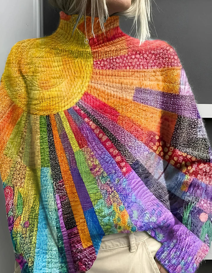 Grace & Jess | Colourful and Vibrant Turtleneck Sweater