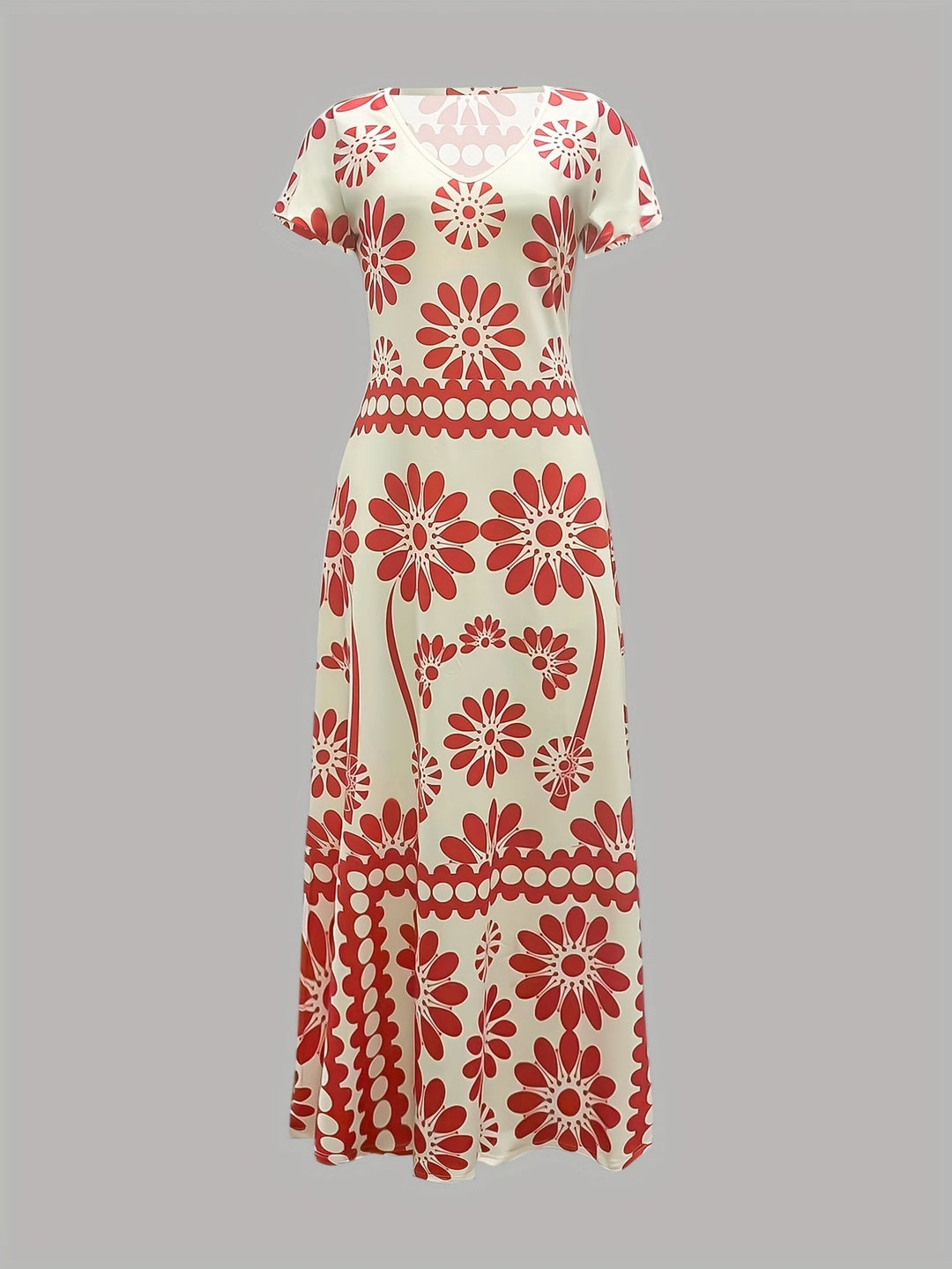 Grace & Jess | Floral Print Elegant Tropical Print Dress