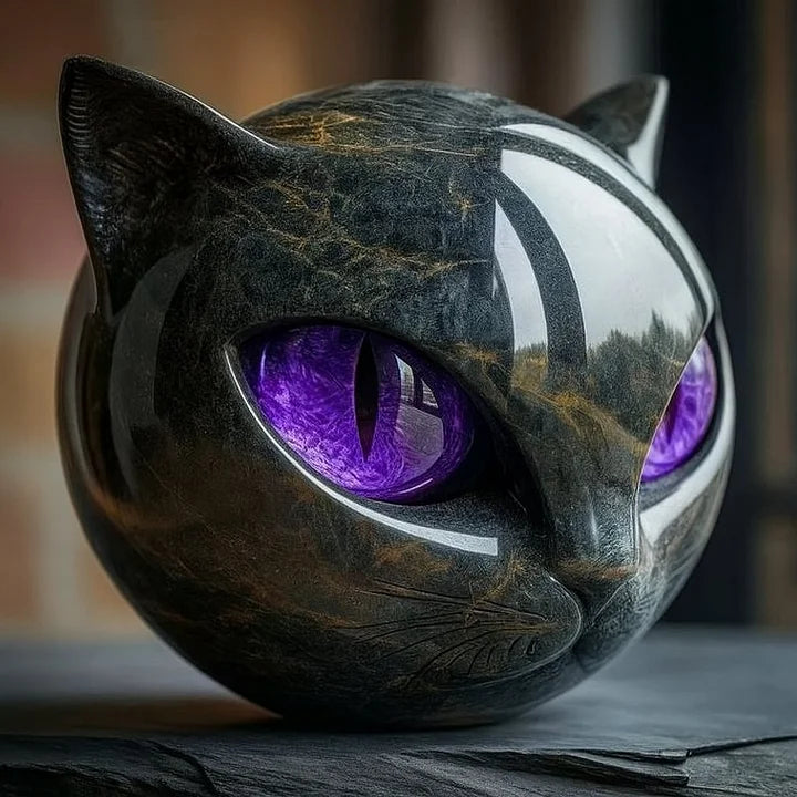Grace & Jess |  Black Cat Head Sculpture