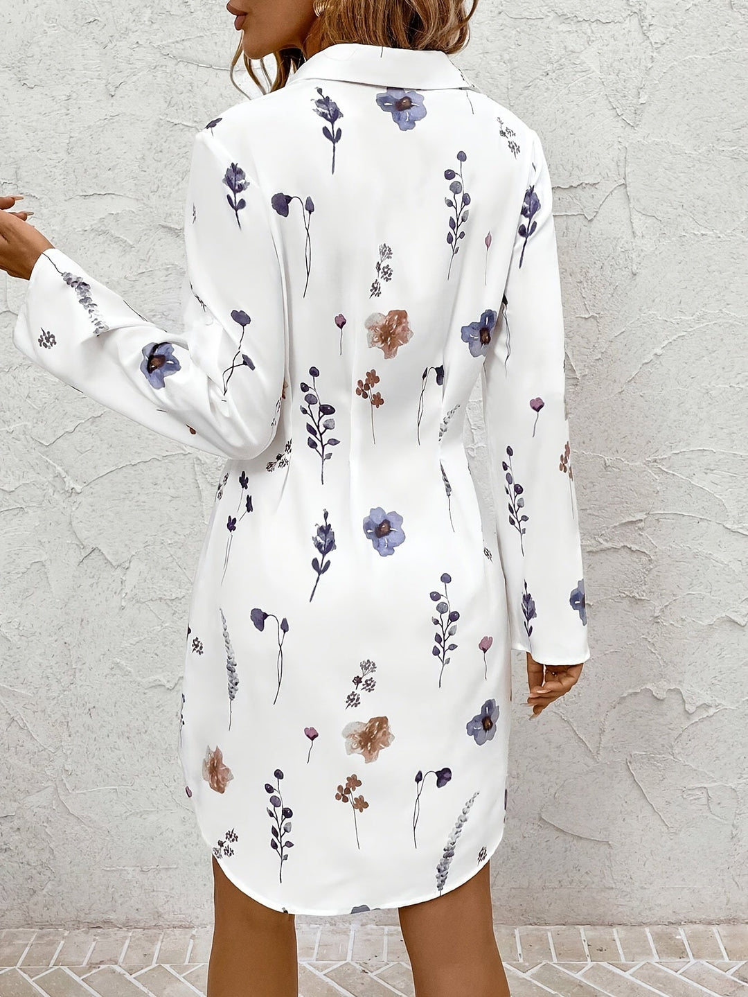 Grace & Jess | Elegant Floral Print Blouse Dress