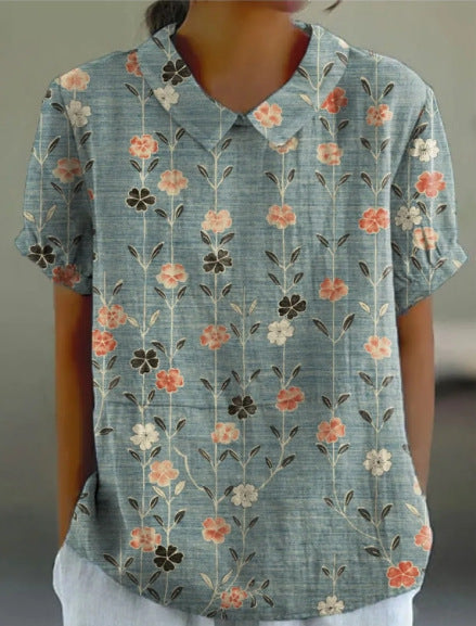 Grace & Jess | FLORAL AUTUMNAL HEMP BLOUSE
