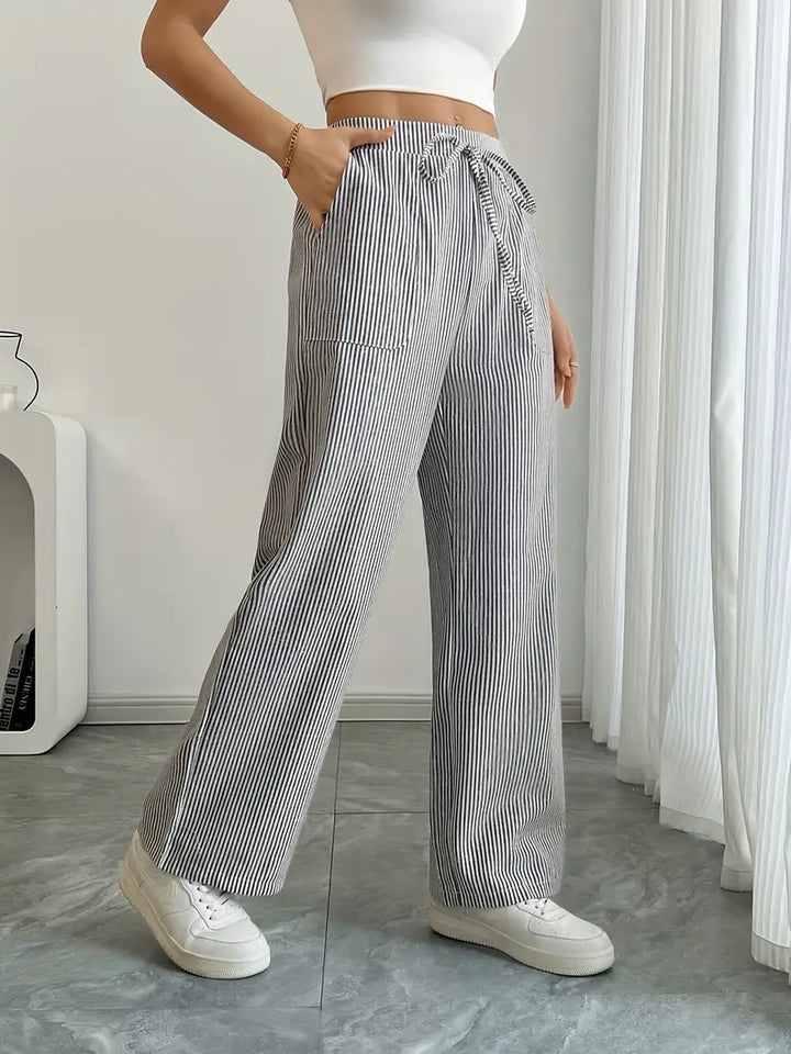 Grace & Jess | Striped Pant With Pockets