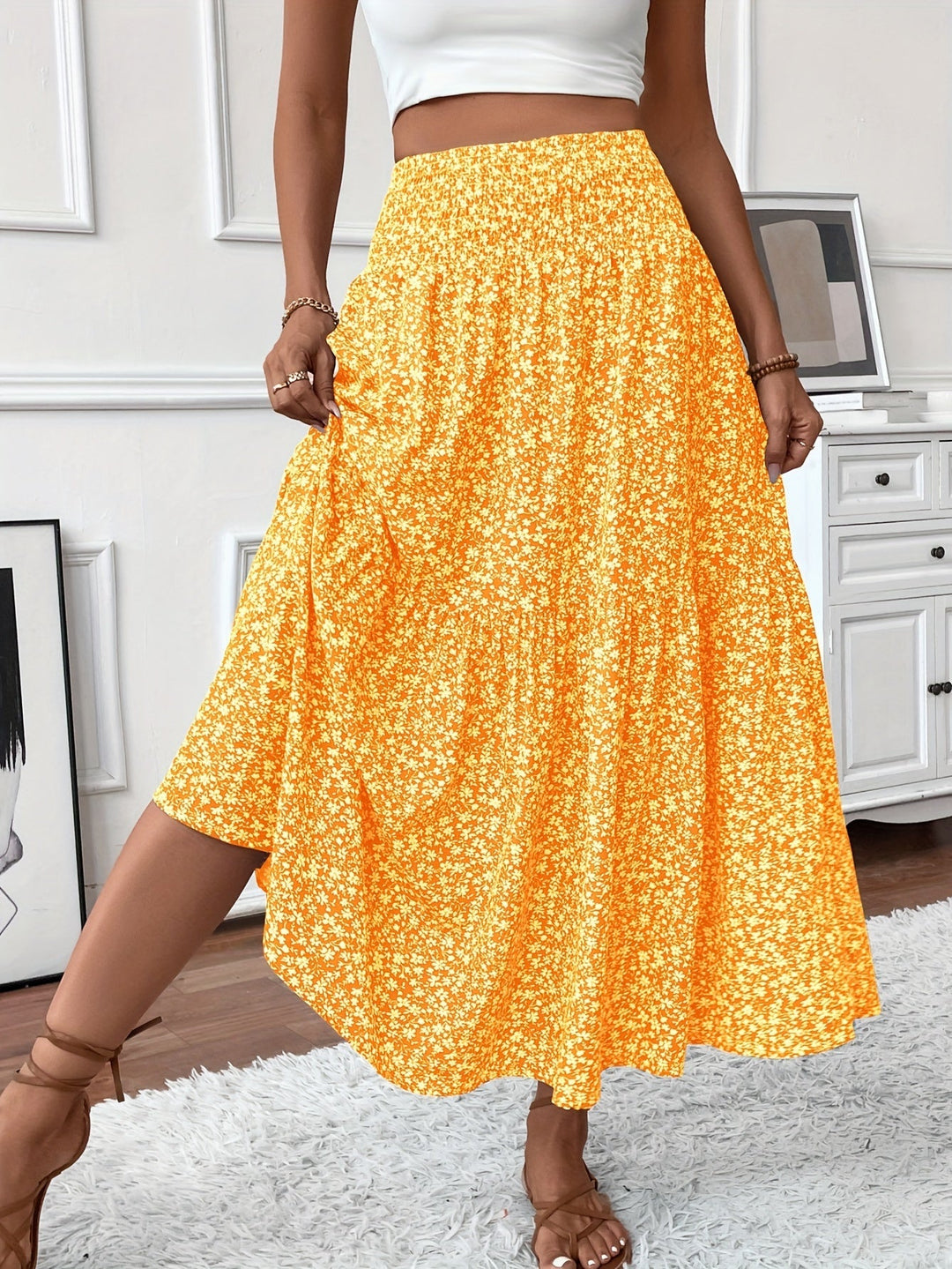 Grace & Jess | Tiered Floral Maxi Skirt