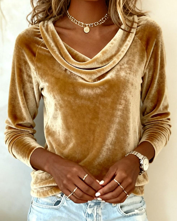 Grace & Jess | Sleeve Velvet Top Solid Colour