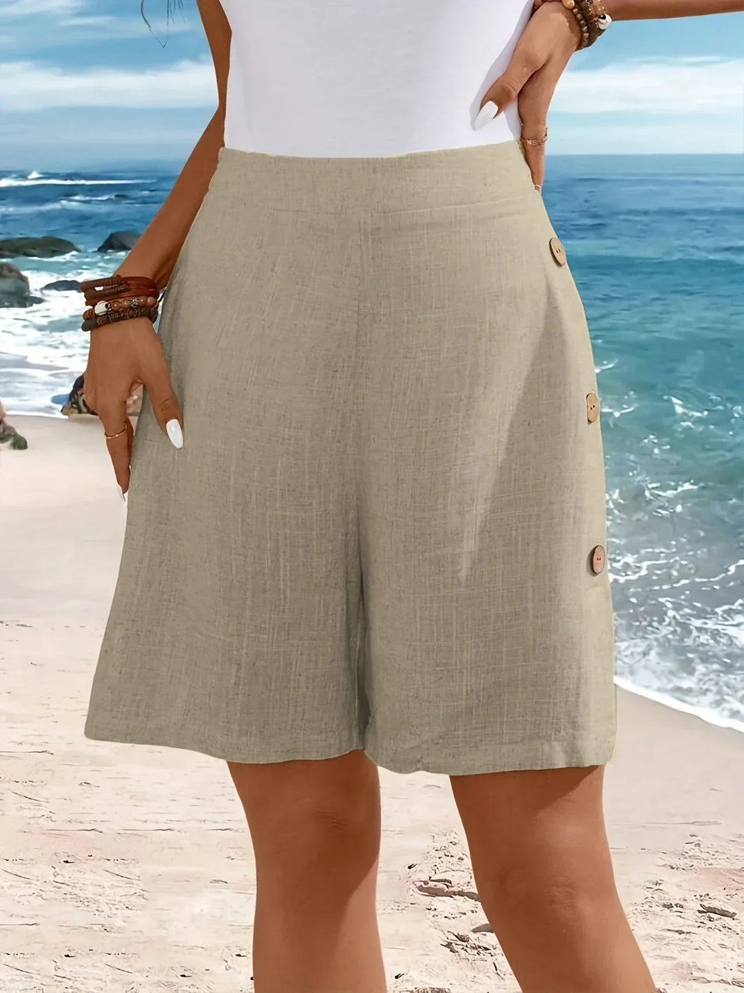 Grace & Jess | Comfortable Shorts With Buttons