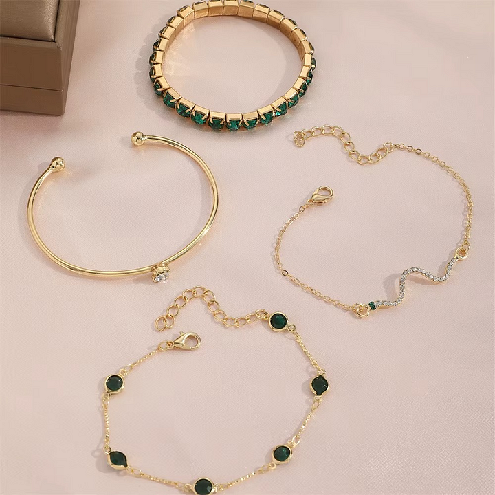 Grace & Jess | urora Emerald Bracelet Set