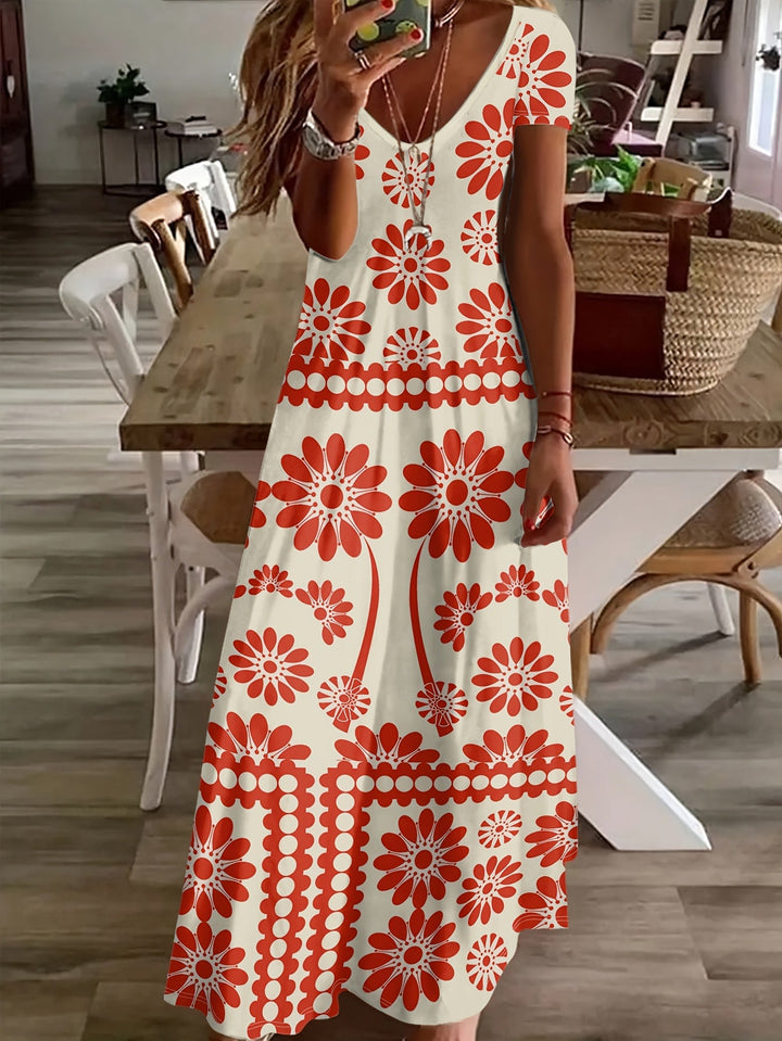 Grace & Jess | Floral Print Elegant Tropical Print Dress