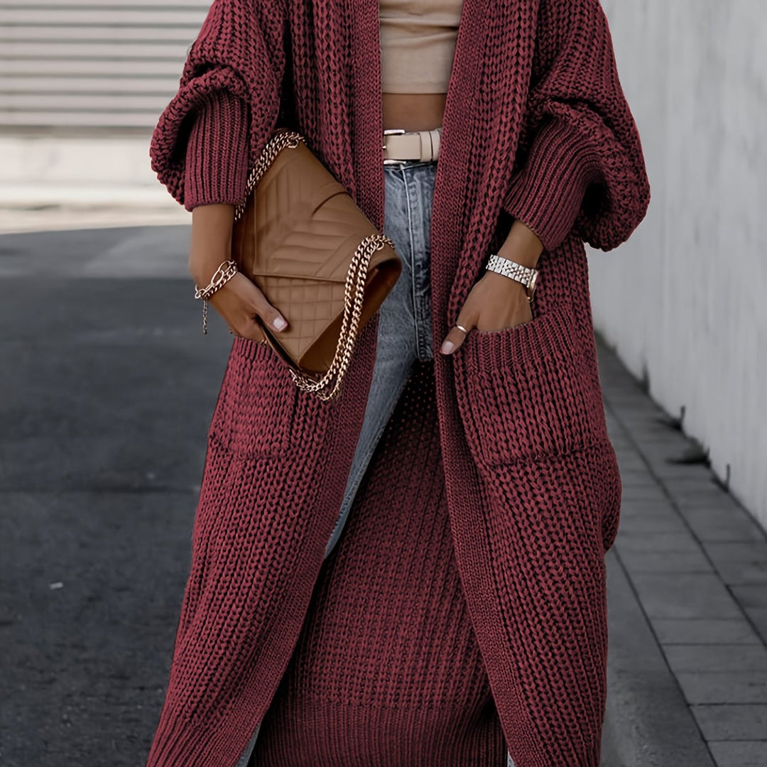 Grace & Jess | Elegant Deep V-Neck Long Sleeve Cardigan