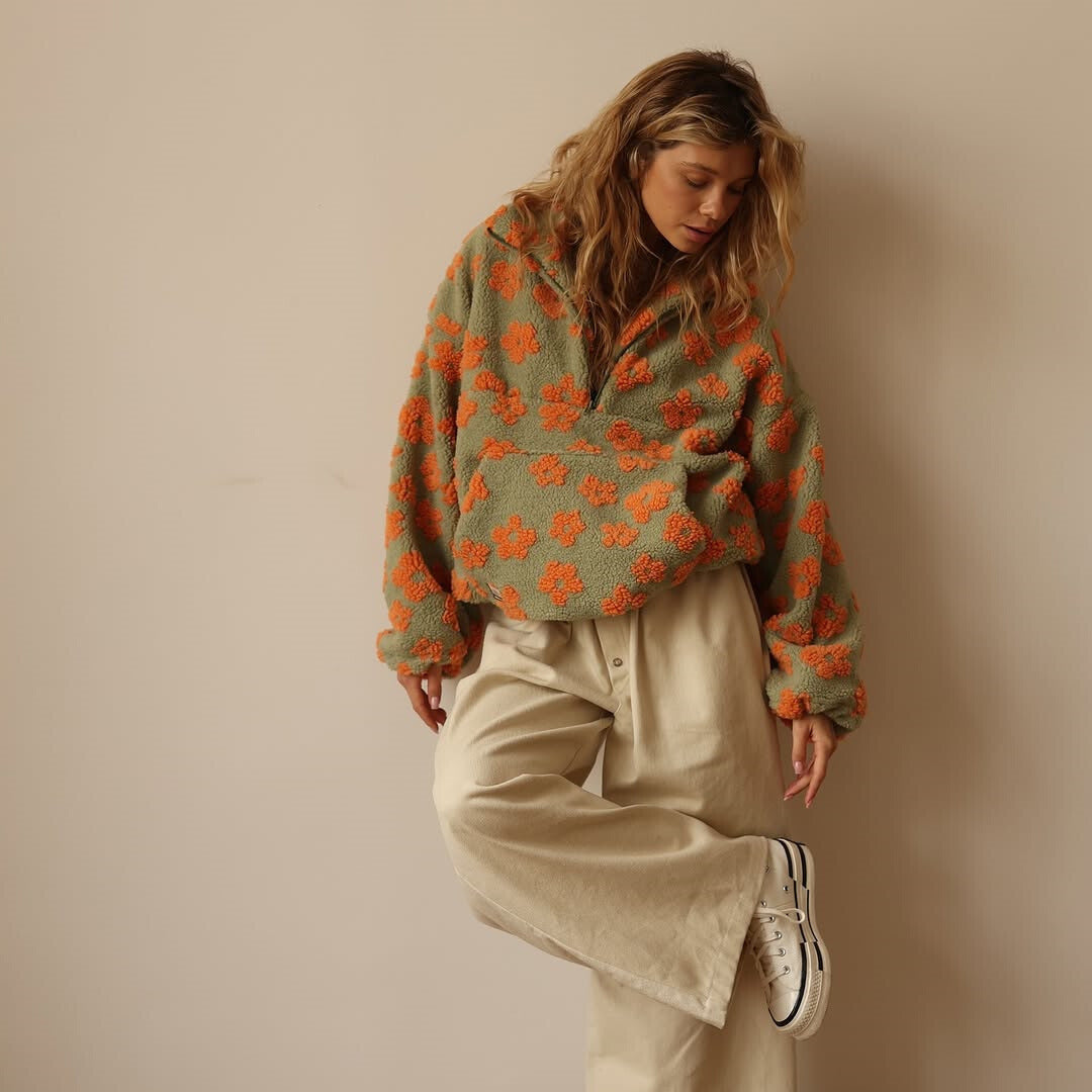 Grace & Jess | Floral Fleece Sweater