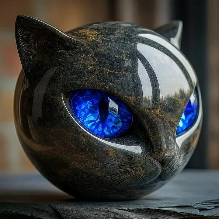 Grace & Jess |  Black Cat Head Sculpture