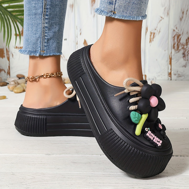 Grace & Jess | Comfortable Floral Decor Platform Clogs