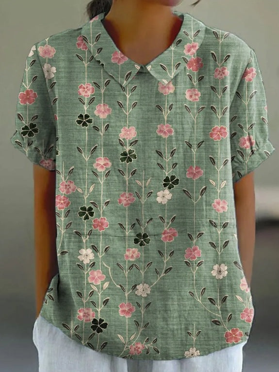 Grace & Jess | FLORAL AUTUMNAL HEMP BLOUSE