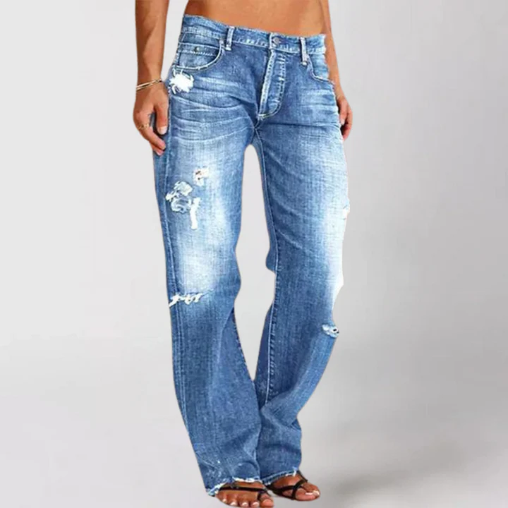 Grace & Jess | Loose Wide-Leg Denim Jeans