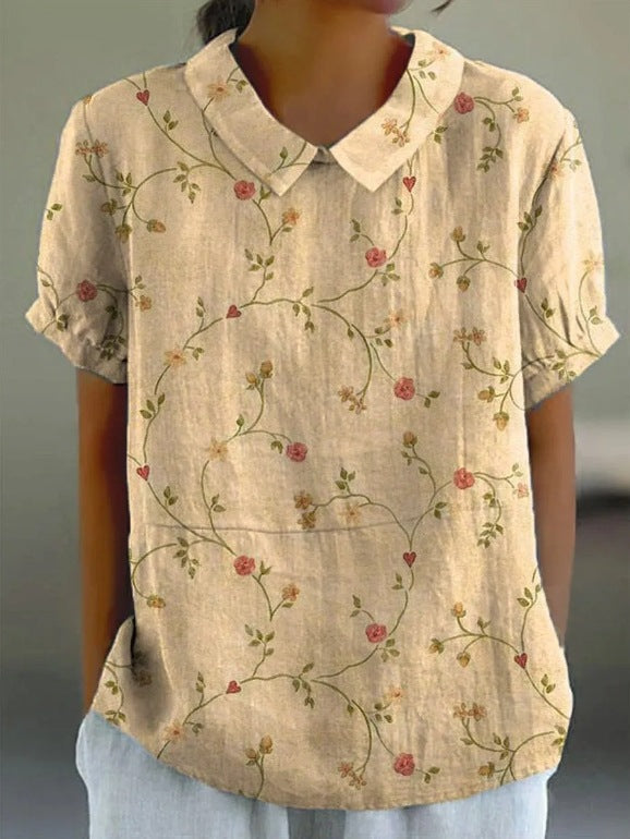 Grace & Jess | FLORAL AUTUMNAL HEMP BLOUSE