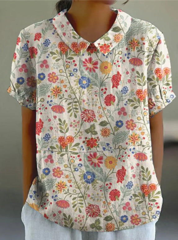 Grace & Jess | FLORAL AUTUMNAL HEMP BLOUSE