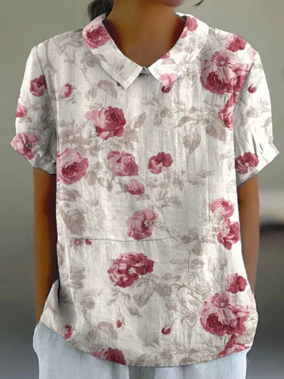 Grace & Jess | FLORAL AUTUMNAL HEMP BLOUSE