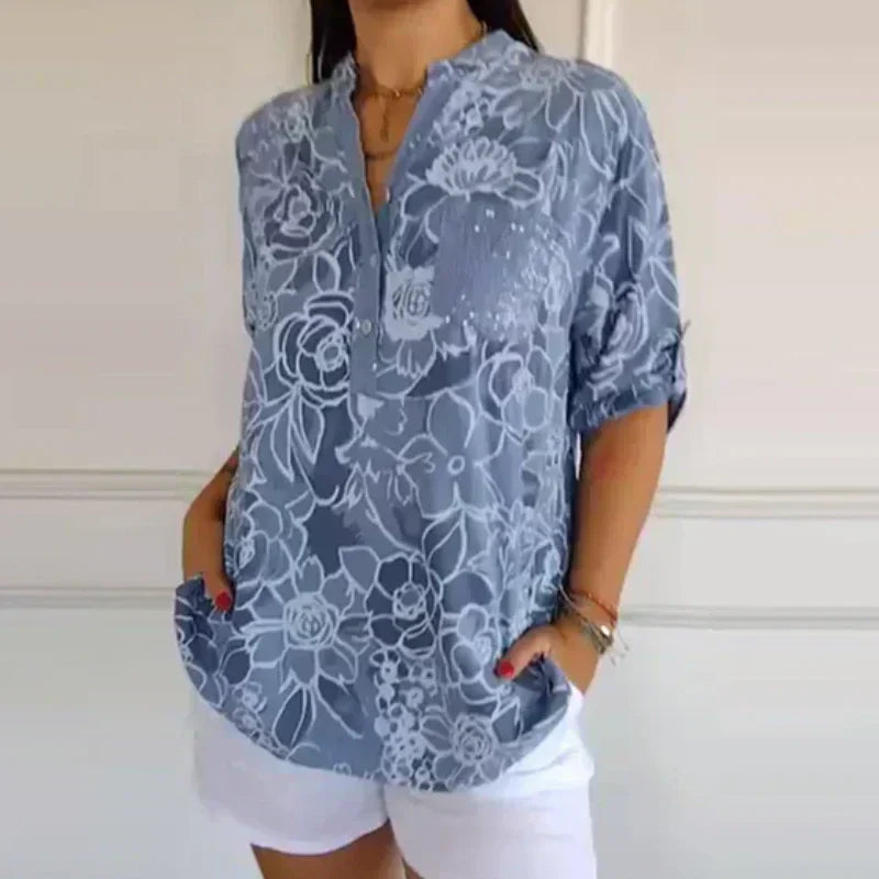 Grace & Jess |  Printed Button-Up Shirt