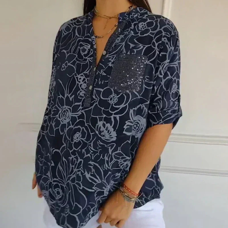 Grace & Jess |  Printed Button-Up Shirt