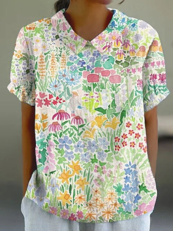 Grace & Jess | FLORAL AUTUMNAL HEMP BLOUSE