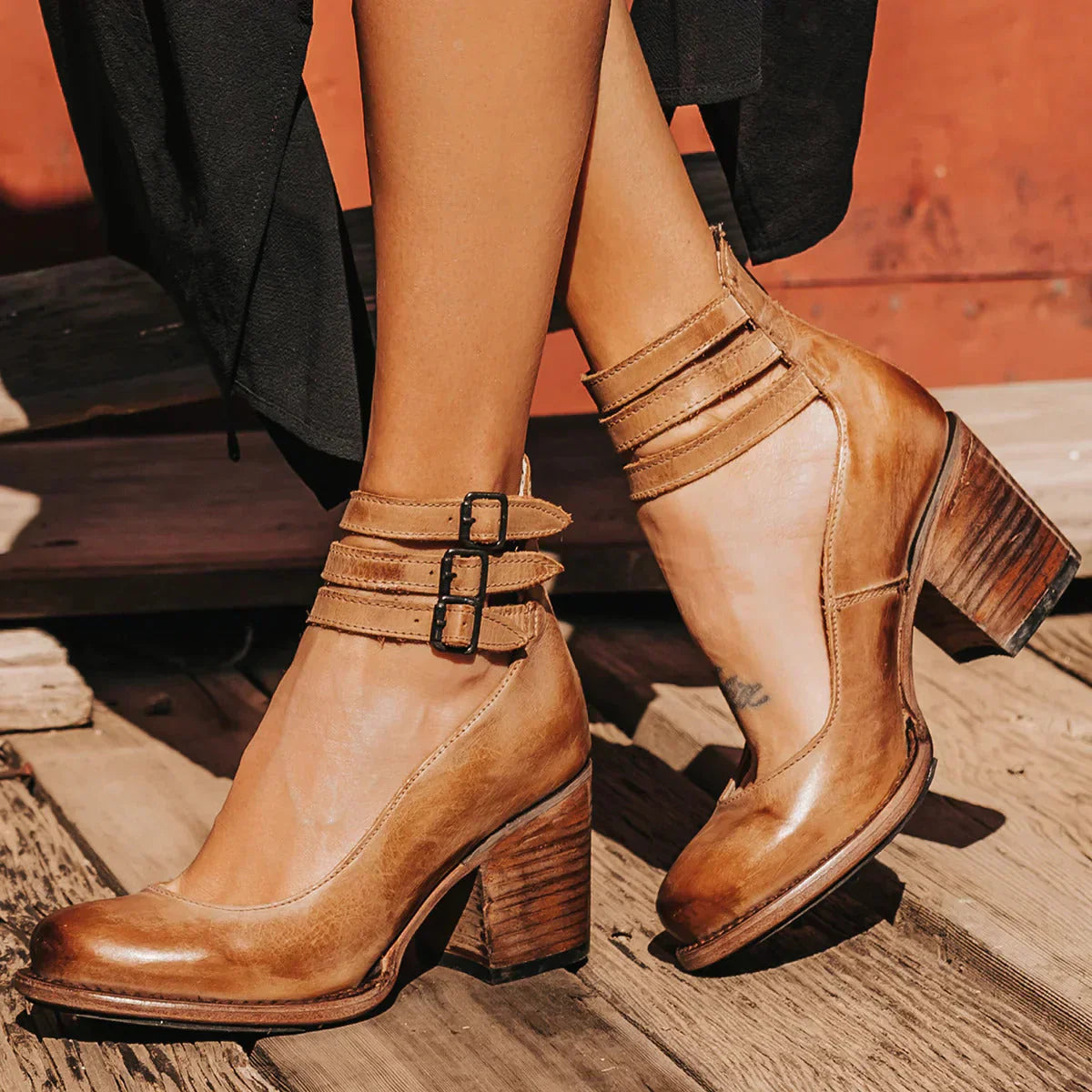 Debora | Women's Block Heel Strap Shoes