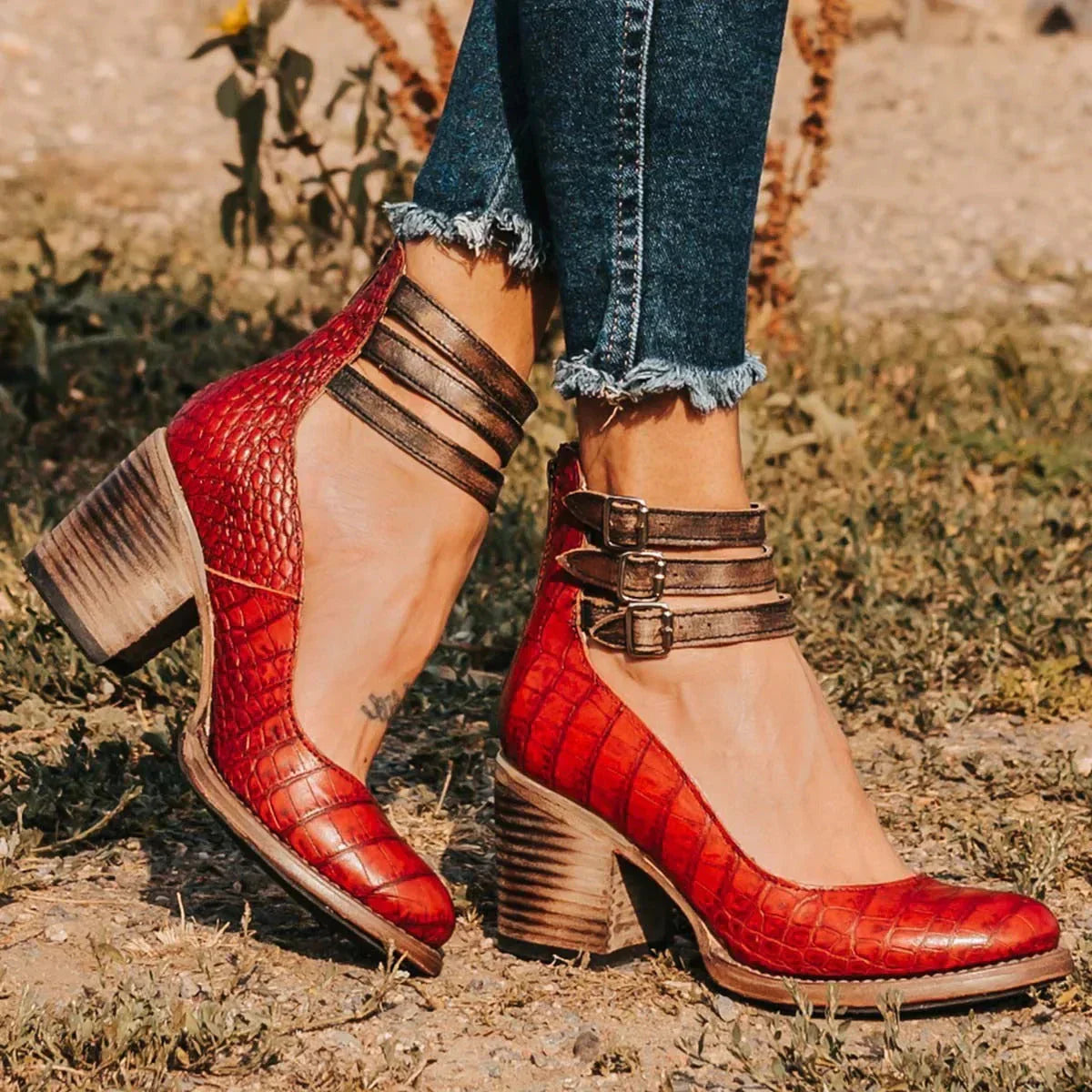 Debora | Women's Block Heel Strap Shoes