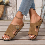 Callista | Women's Suede Slide Sandals with Buckle Detail