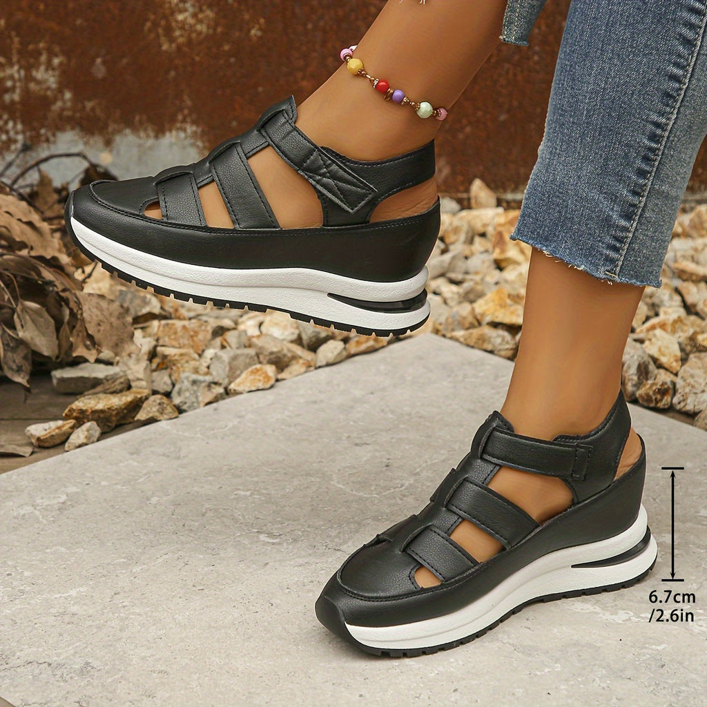 Ebba | Women's Cage Strap Velcro Platform Sport Sandals