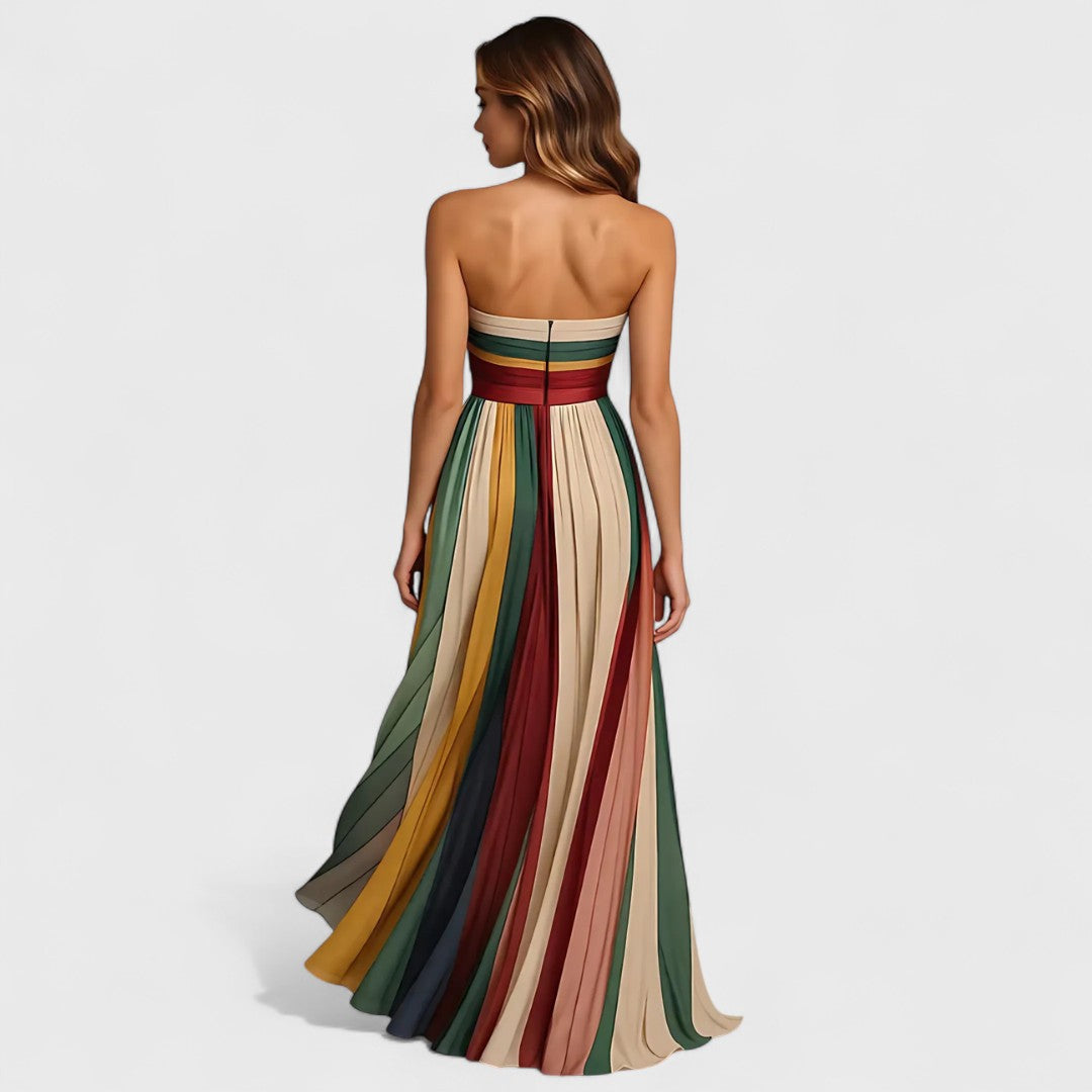 Renata | Sleeveless Colourful Maxi Dress