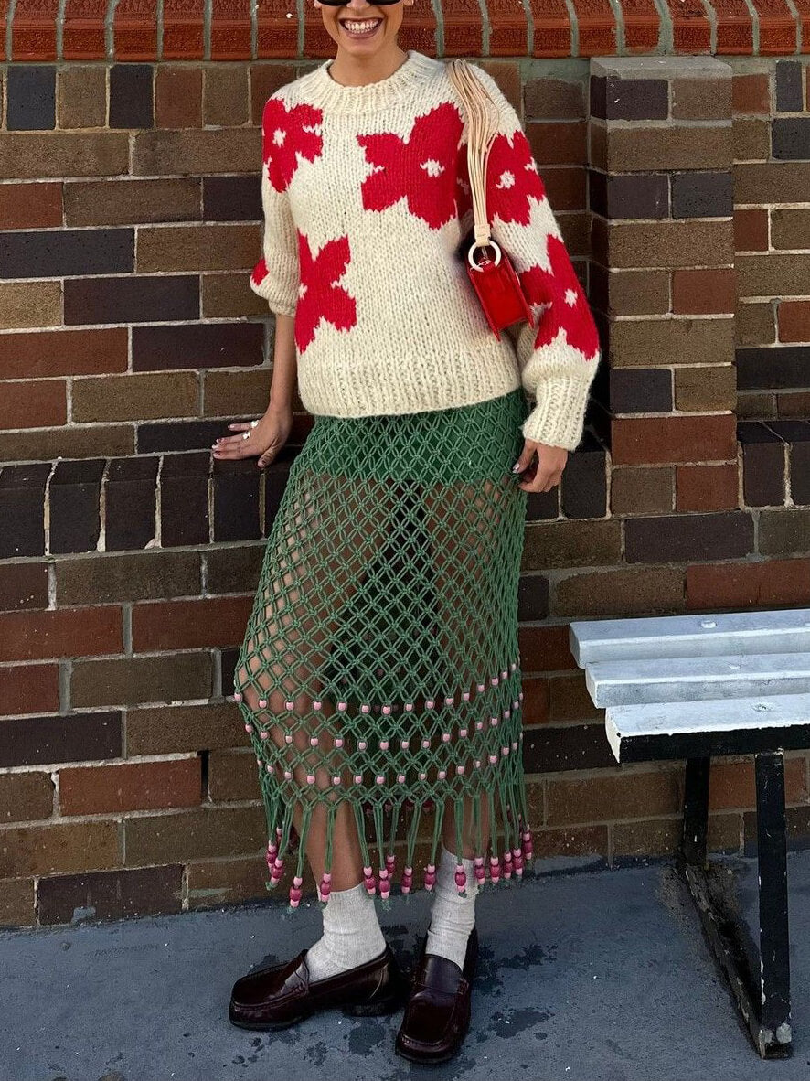 Grace & Jess | Crew Neck Floral Sweater