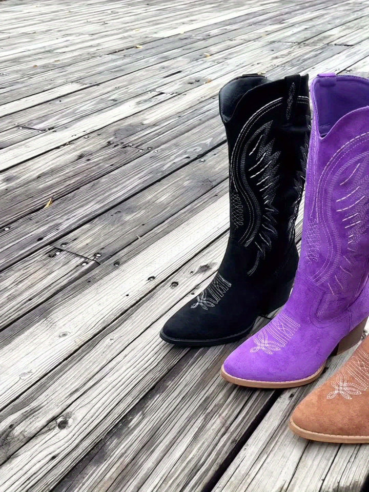 Virelle | Women's Embroidered Western Knee High Cowboy Boots