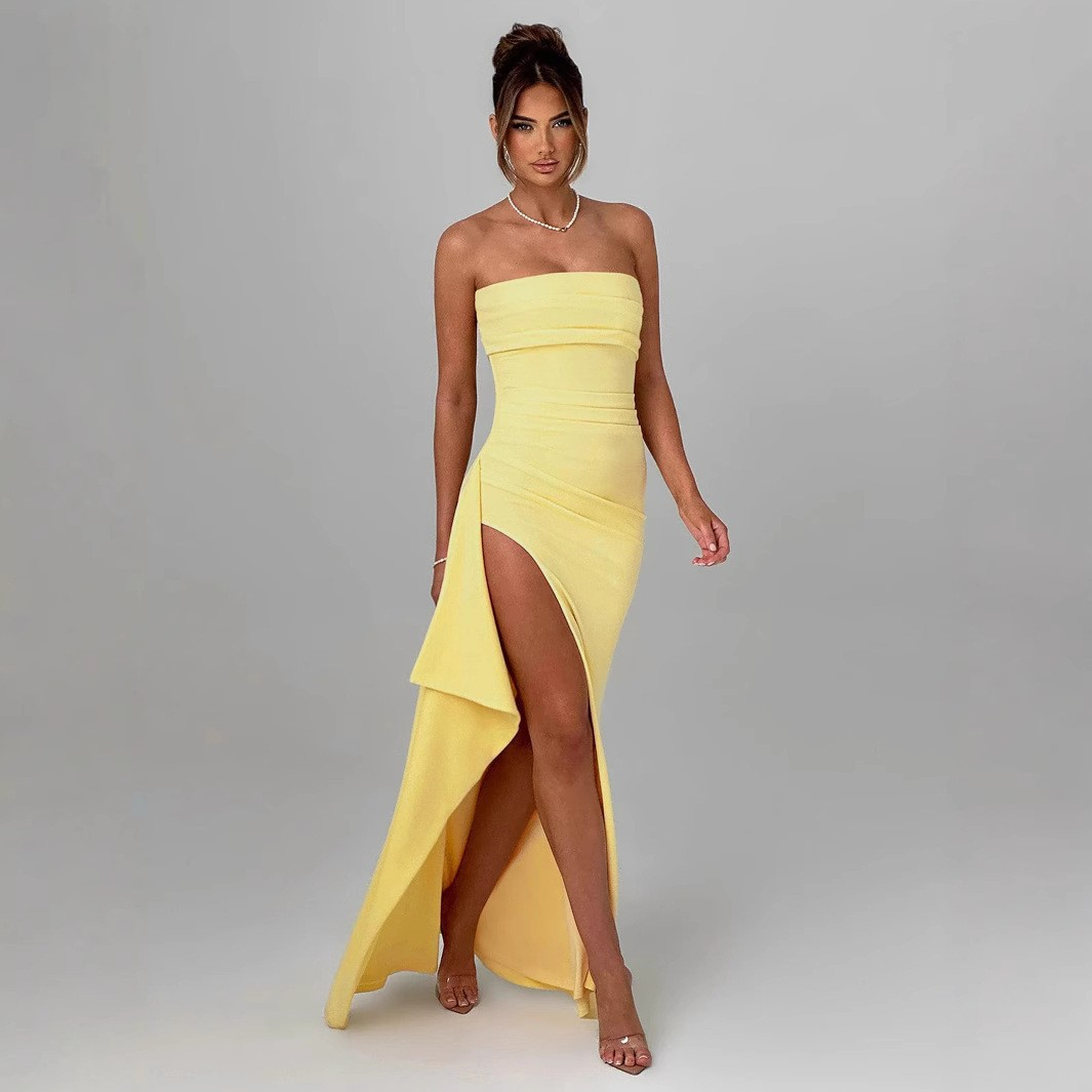 Imogen | Women's Strapless High Slit Evening Maxi Dress