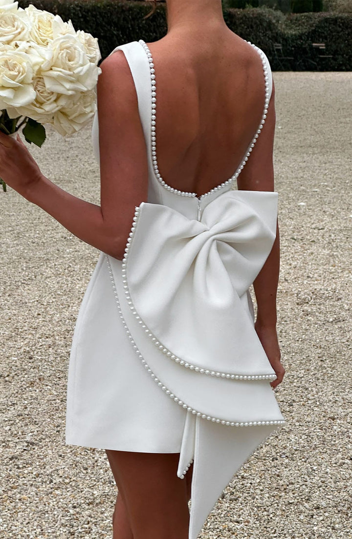 Catherine | Structured Bow Back Mini Dress