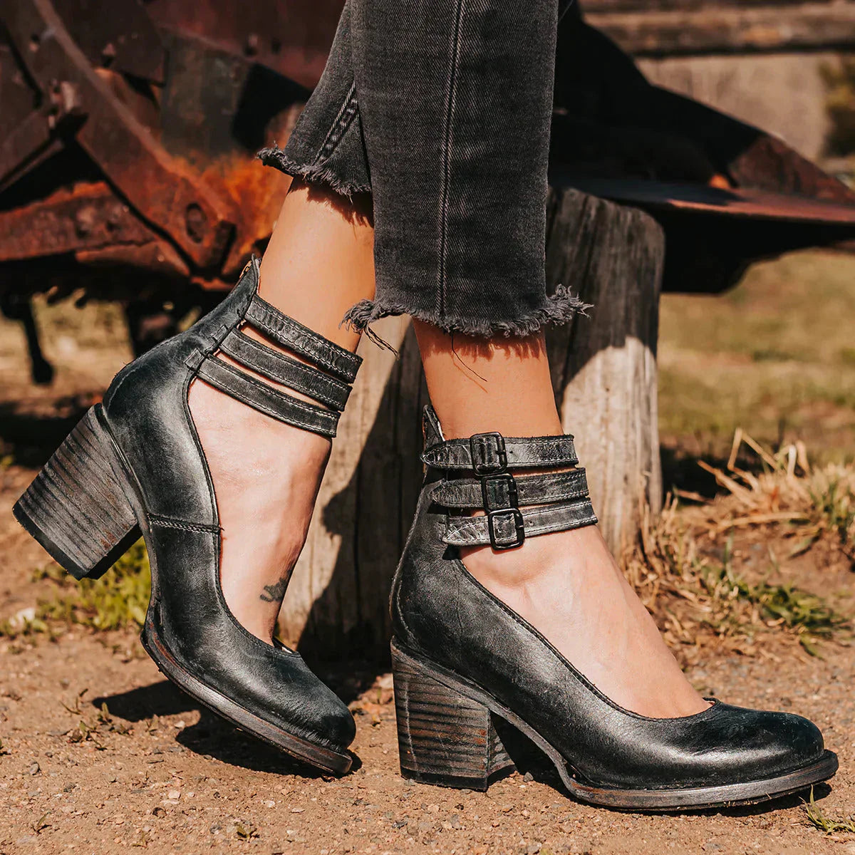 Debora | Women's Block Heel Strap Shoes