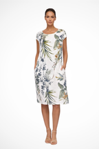 Serafina | Women's Casual Relaxed Fit Botanical Print Midi Dress