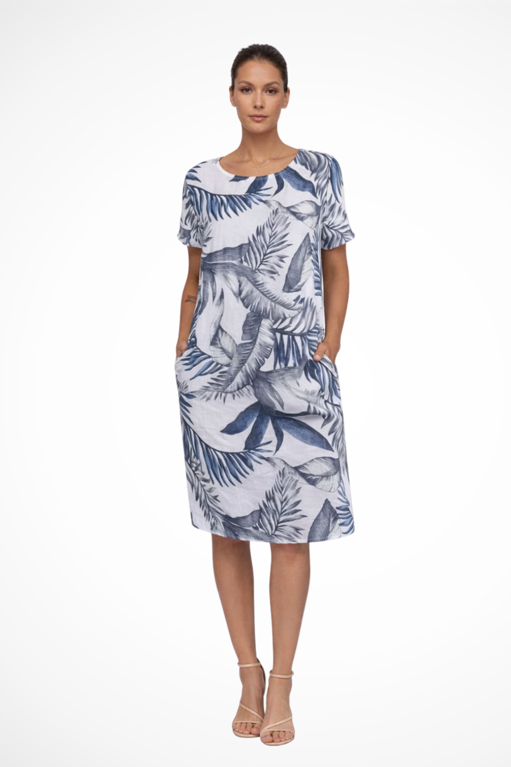Serafina | Women's Casual Relaxed Fit Botanical Print Midi Dress
