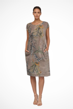 Serafina | Women's Casual Relaxed Fit Botanical Print Midi Dress