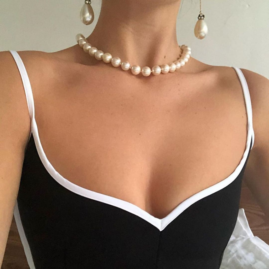 Ysolira | Women's Heart Neckline Contrast Trim Cami Corset Top