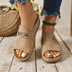 Nile | Women's Embellished Slip-On Flat Slide Sandals