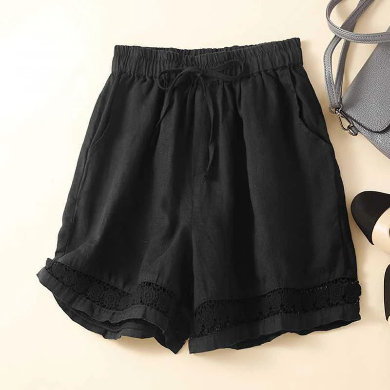 Amabel | Women's Embroidered Hem Summer Shorts