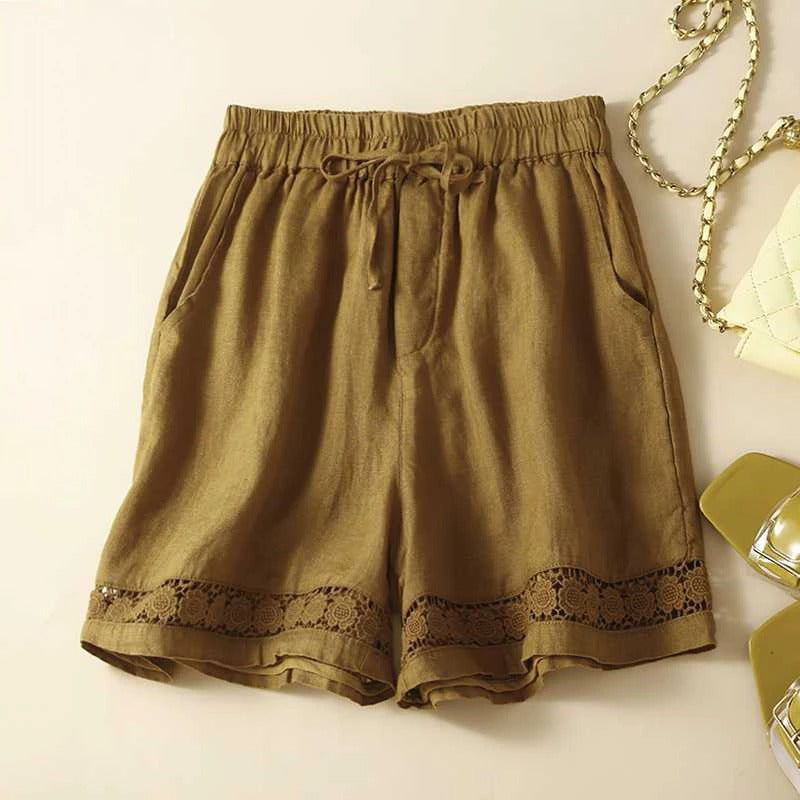 Amabel | Women's Embroidered Hem Summer Shorts